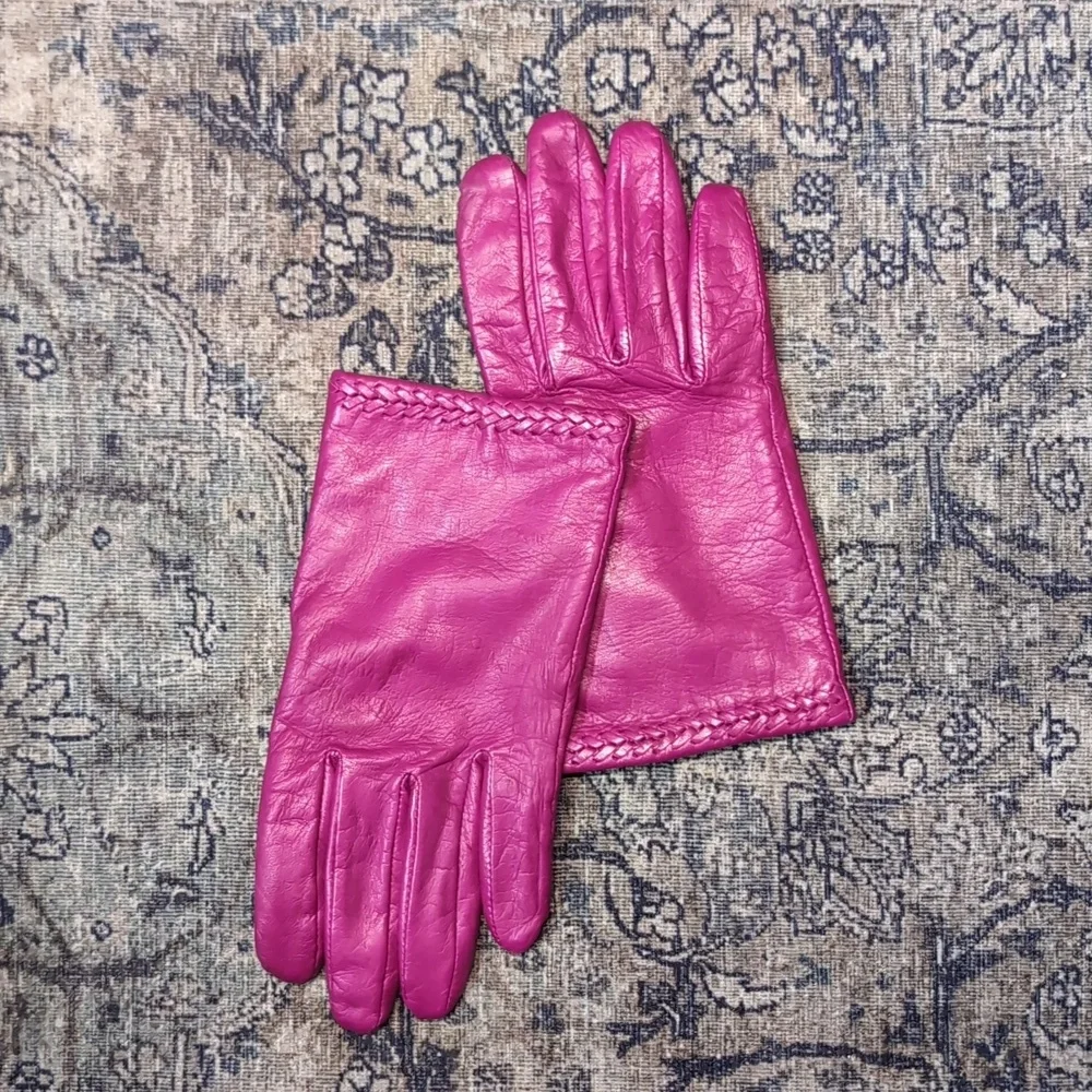Soft Napa Leather Nordstrom Vintage Magenta Purple Pink Leather Gloves